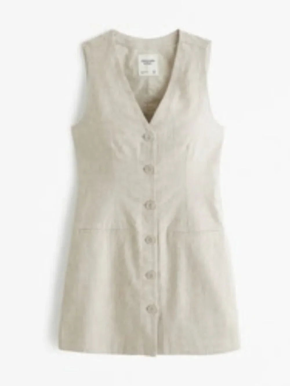 NWT Abercrombie & Fitch Tailored Linen-Blend Vest Mini Dress - Picture 3 of 3